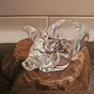 Vintage D'Arques lead crystal pig